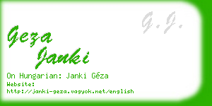 geza janki business card