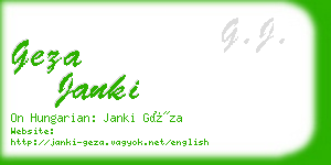 geza janki business card